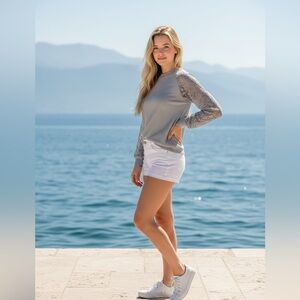 Miholl Lace Sleeves Top